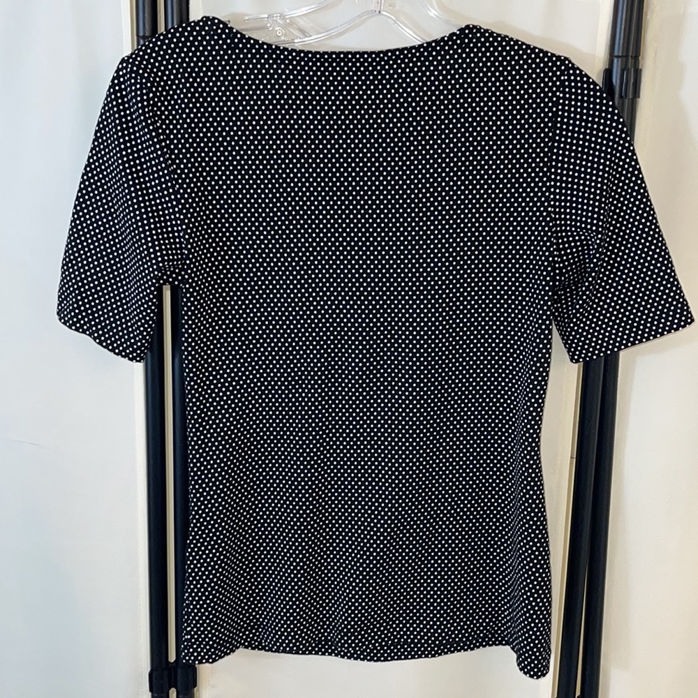 Tommy Hilfiger Blue Polka Dot Top Size Small Petite - Picture 12 of 13